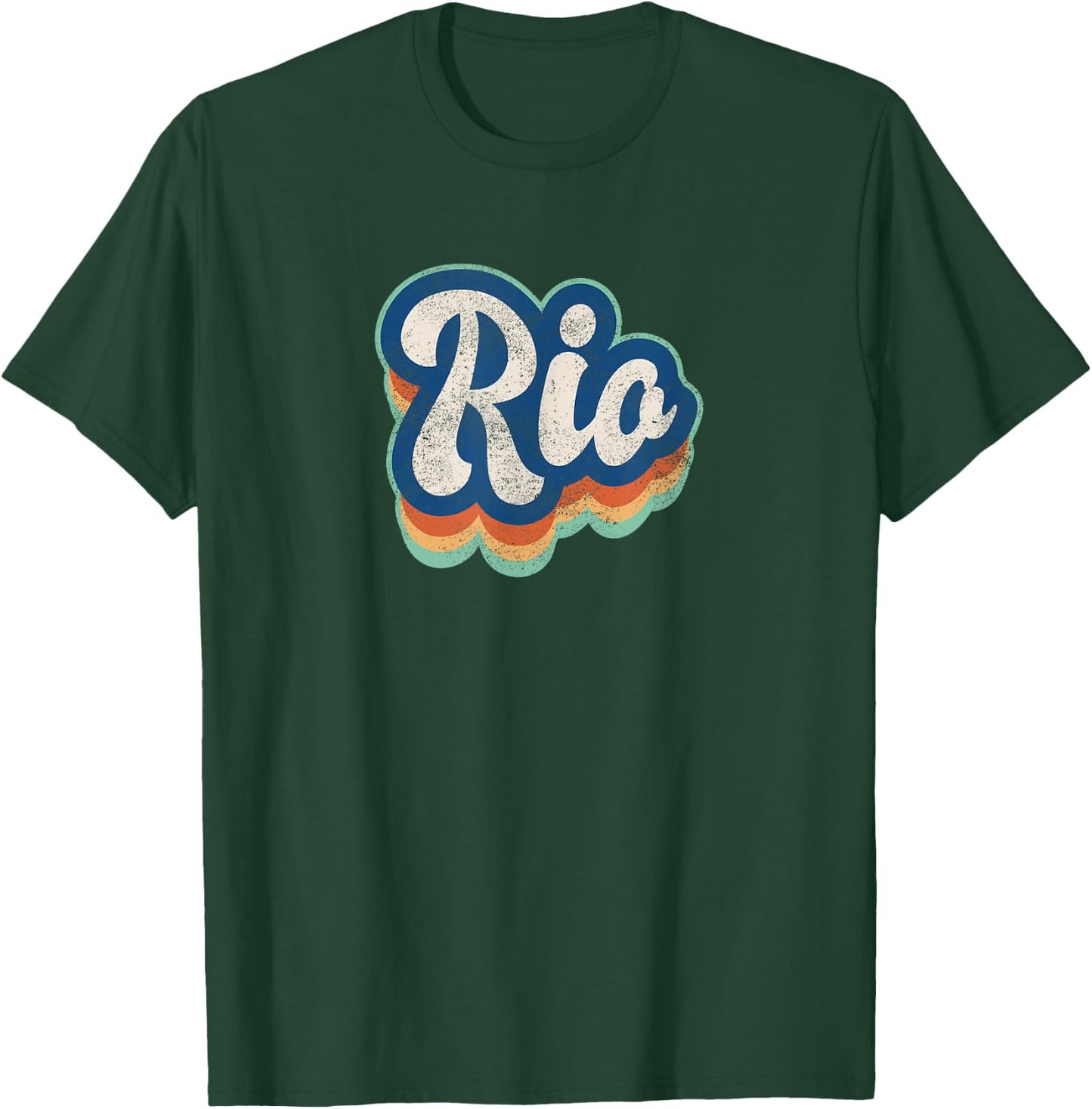 Rio First Name Boy Vintage Style 70s 80s Personalized T-Shirt - T-Shirt | Forest