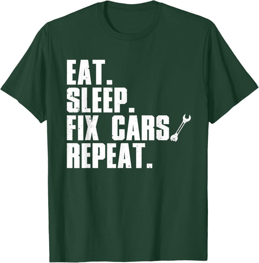 Funny Mechanic Dad Auto Garage Automobile Car Lover T-Shirt - T-Shirt | Forest