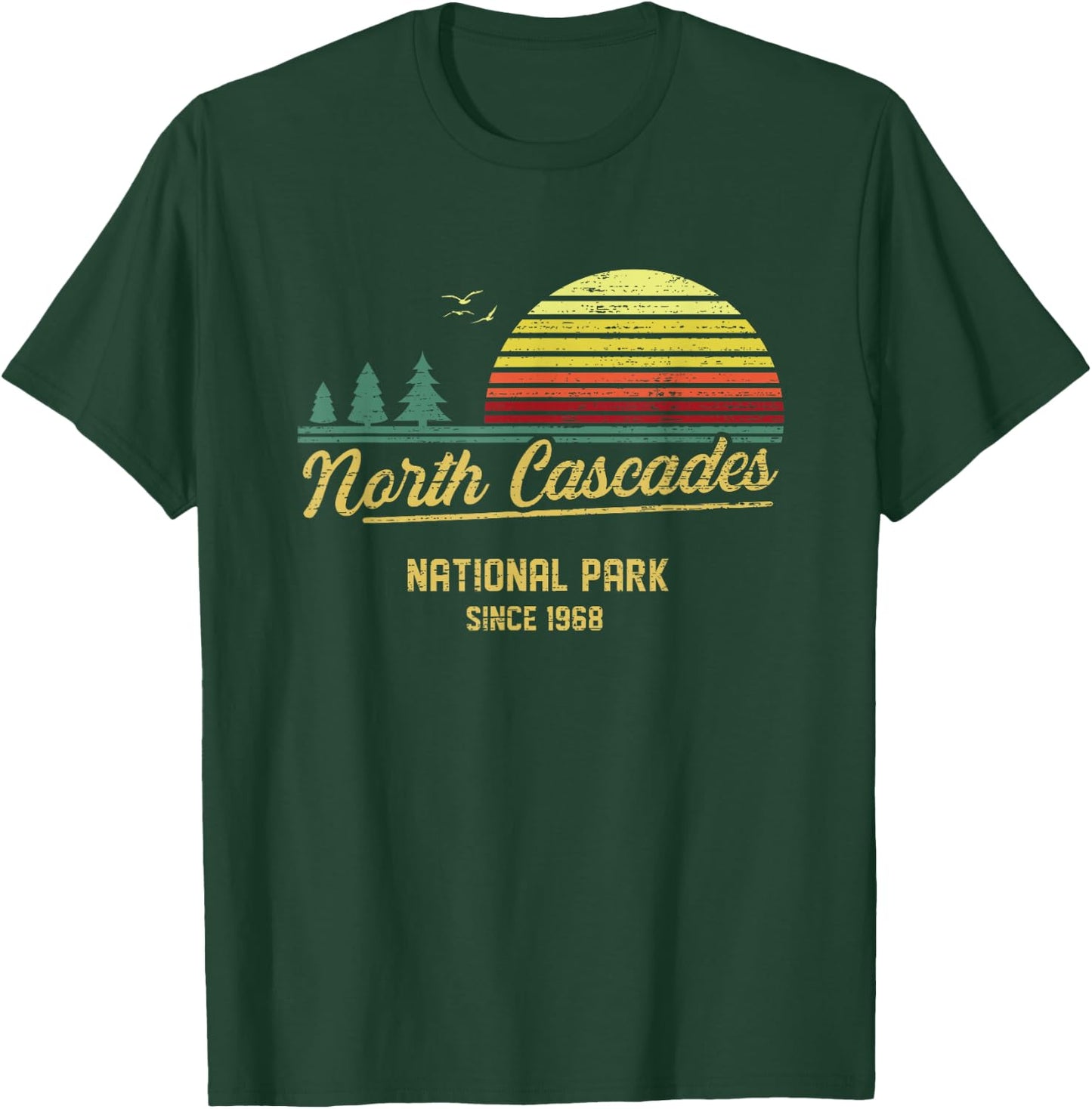 North Cascades 1968 EST National Park Vintage Retro Outdoor T-Shirt - T-Shirt | Forest