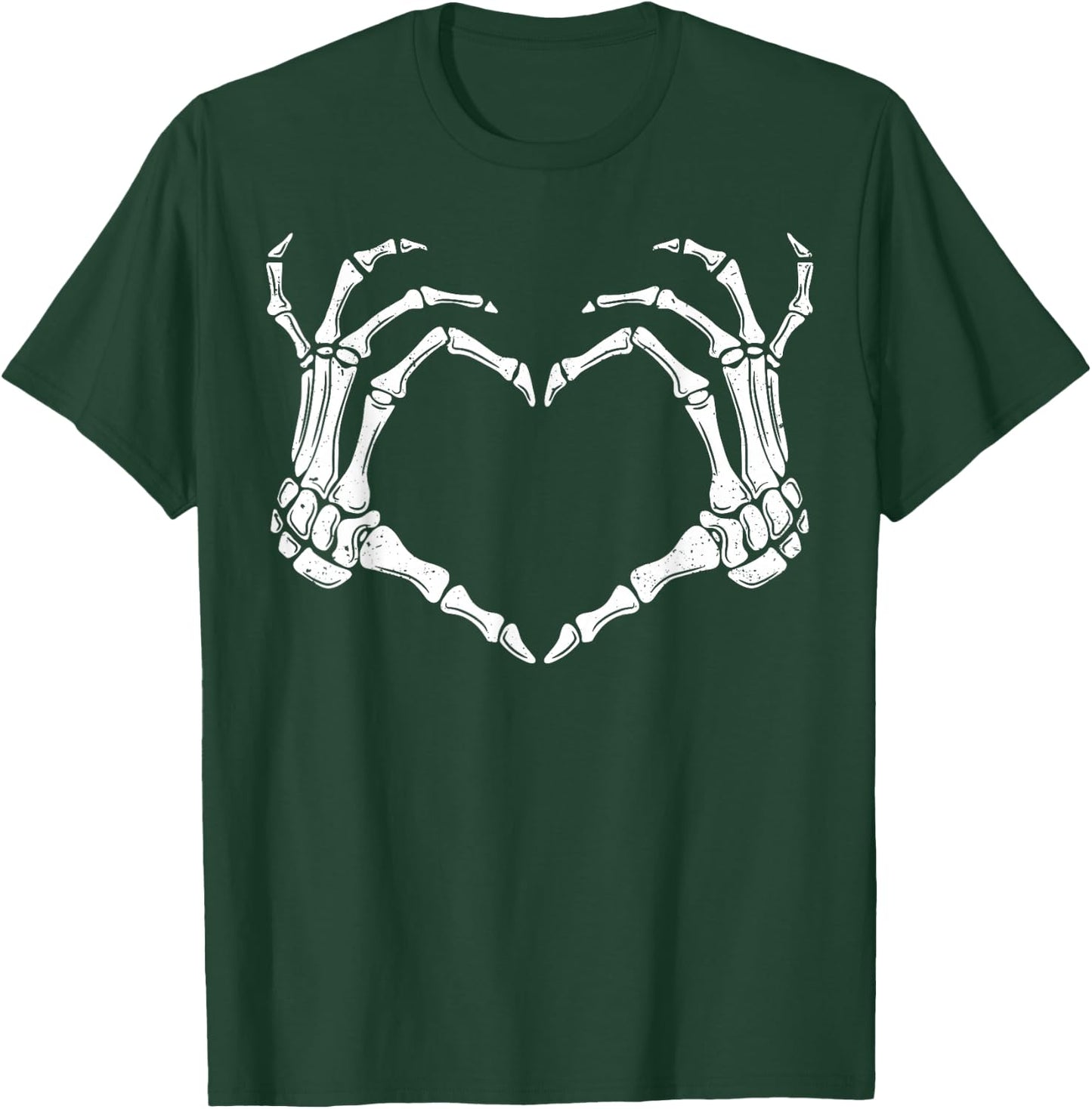 Skeleton Hands Heart Sign Retro Halloween Costume Women Men T-Shirt - T-Shirt | Forest