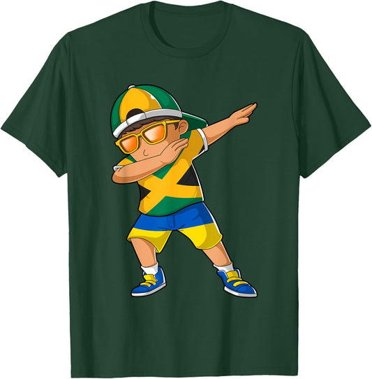 Half Jamaican Half Ukrainian Boy Jamaica Ukraine Flag T-Shirt - T-Shirt | Forest