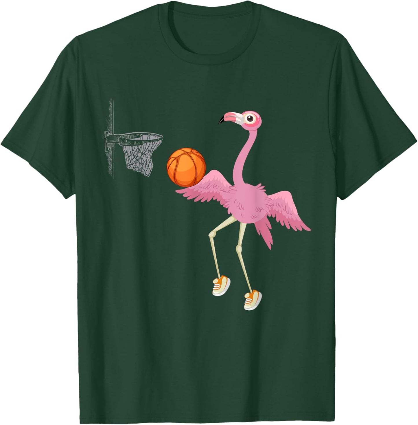 Flamingo Basketball Flamingo Playing Basketball Flamingo T-Shirt - T-Shirt | Forest