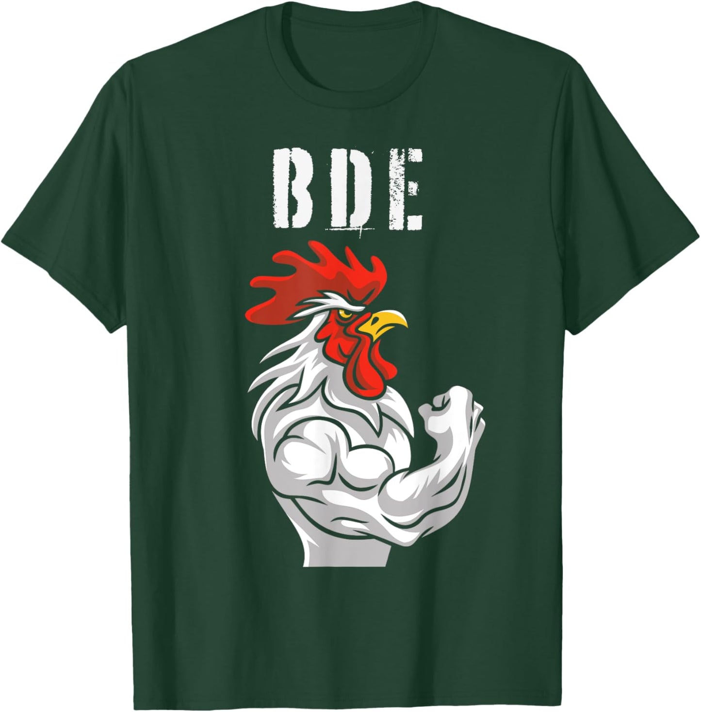 BDE Big Dick Energy - Funny Adult Humor Meme Rooster Graphic T-Shirt - T-Shirt | Forest