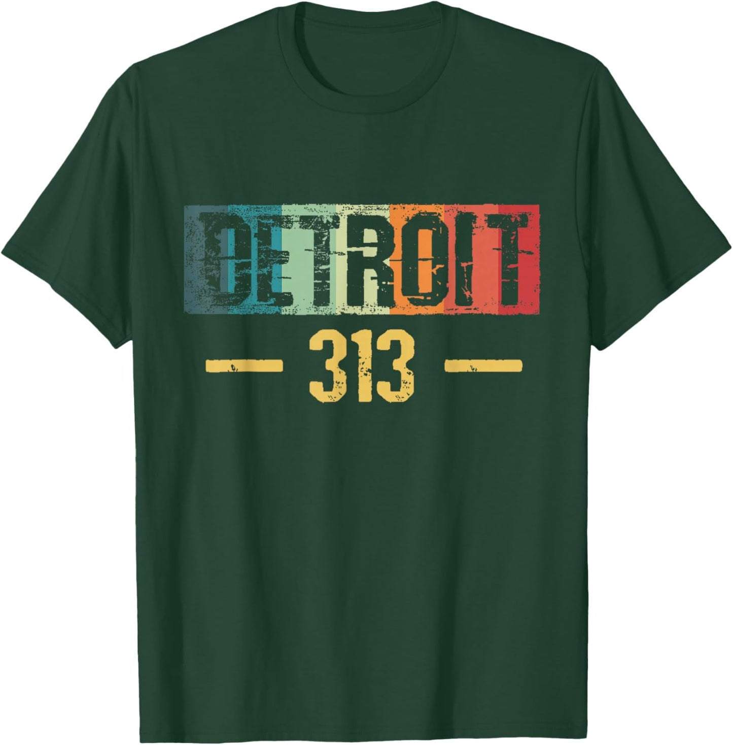 Detroit 313 Vintage T-Shirt - T-Shirt | Forest