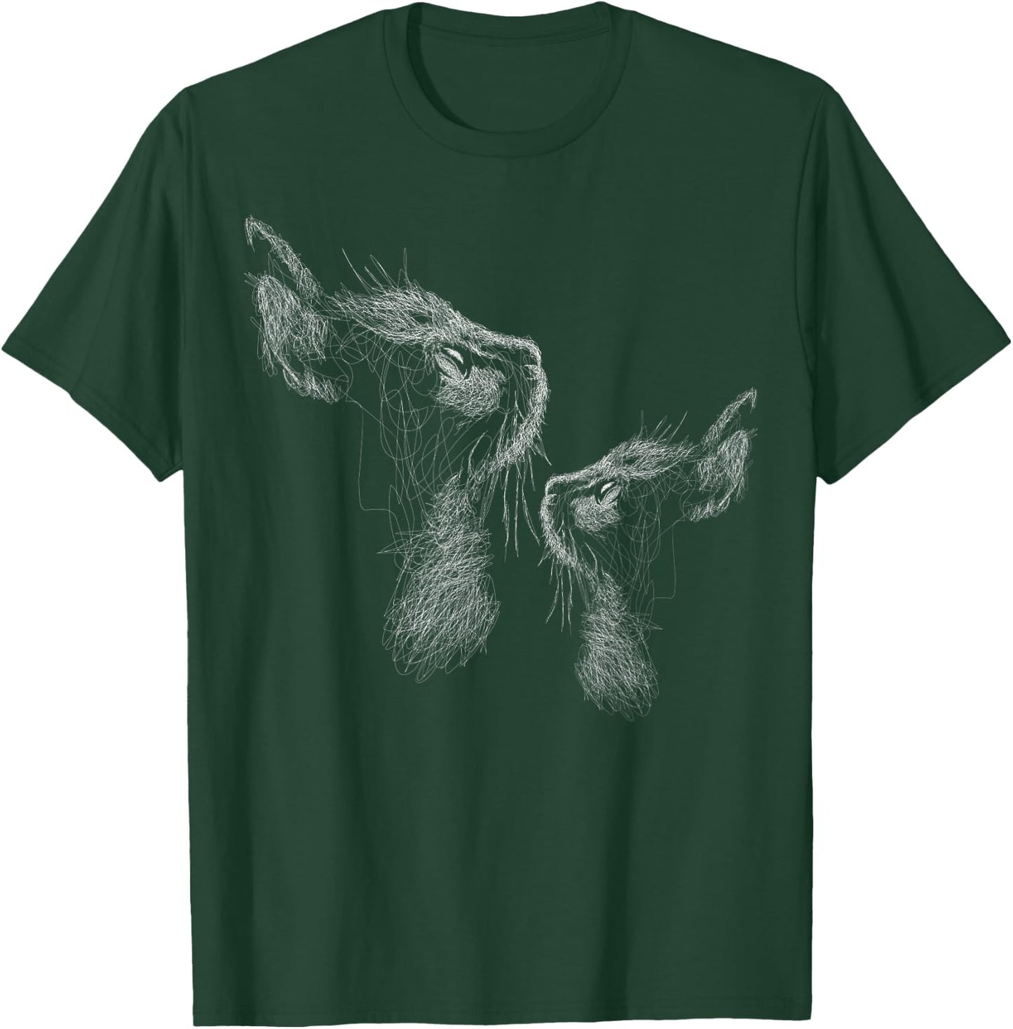 cute two cat scribble art sketch for lover cats kitty kitten Women Kids T-Shirt - T-Shirt | Forest