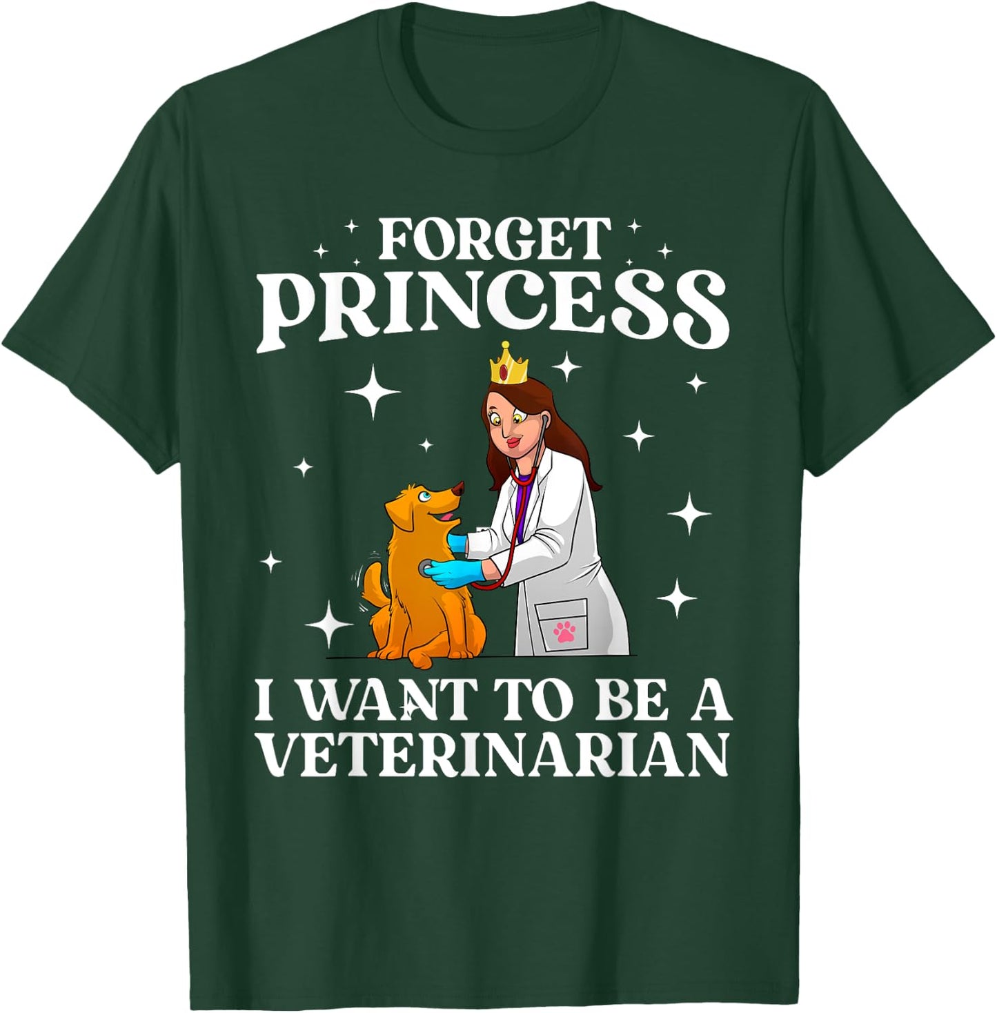 Cool Veterinarian Art Girls Kids Vet Tech Student T-Shirt - T-Shirt | Forest