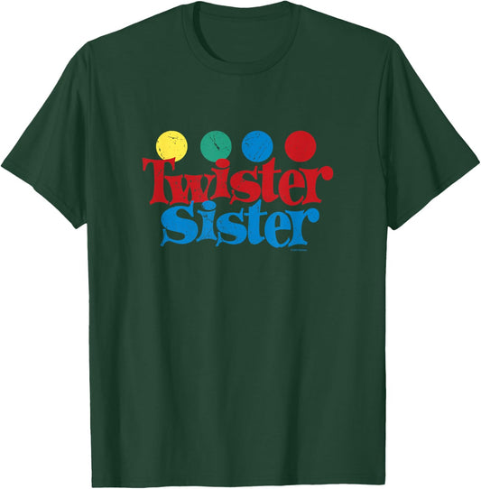 Twister Vintage Retro Twister Sister Classic Game Logo T-Shirt - T-Shirt | Forest
