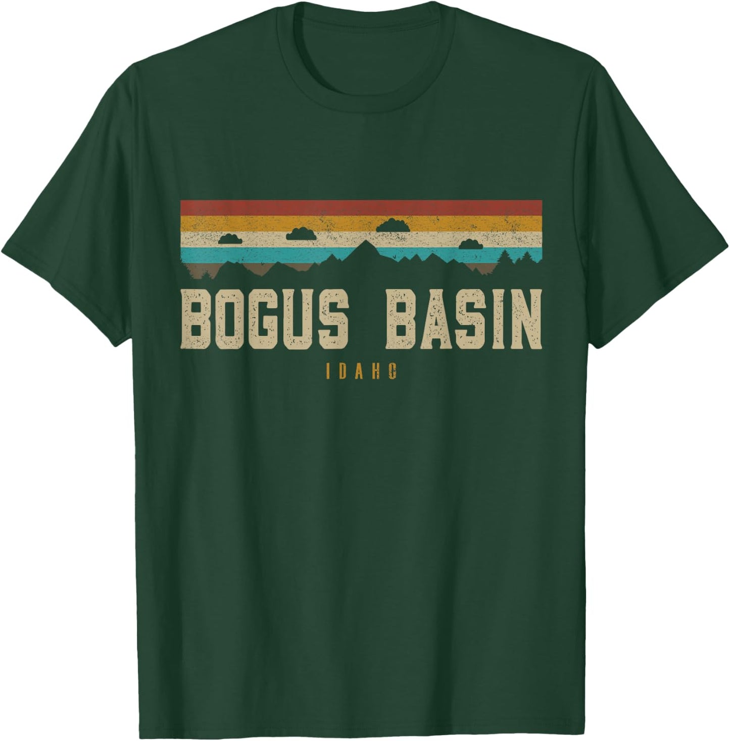 Bogus Basin Mountains Idaho Hiking Outdoors Retro T-Shirt - T-Shirt | Forest