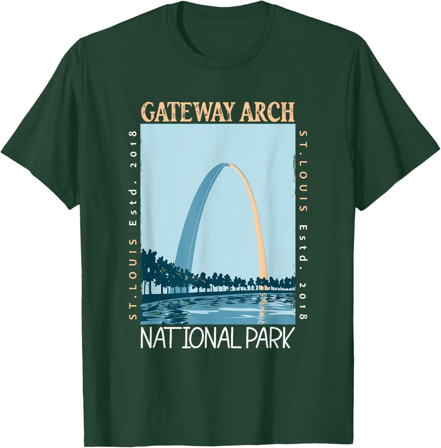 Gateway Arch National Park Distressed Vintage T-Shirt - T-Shirt | Forest