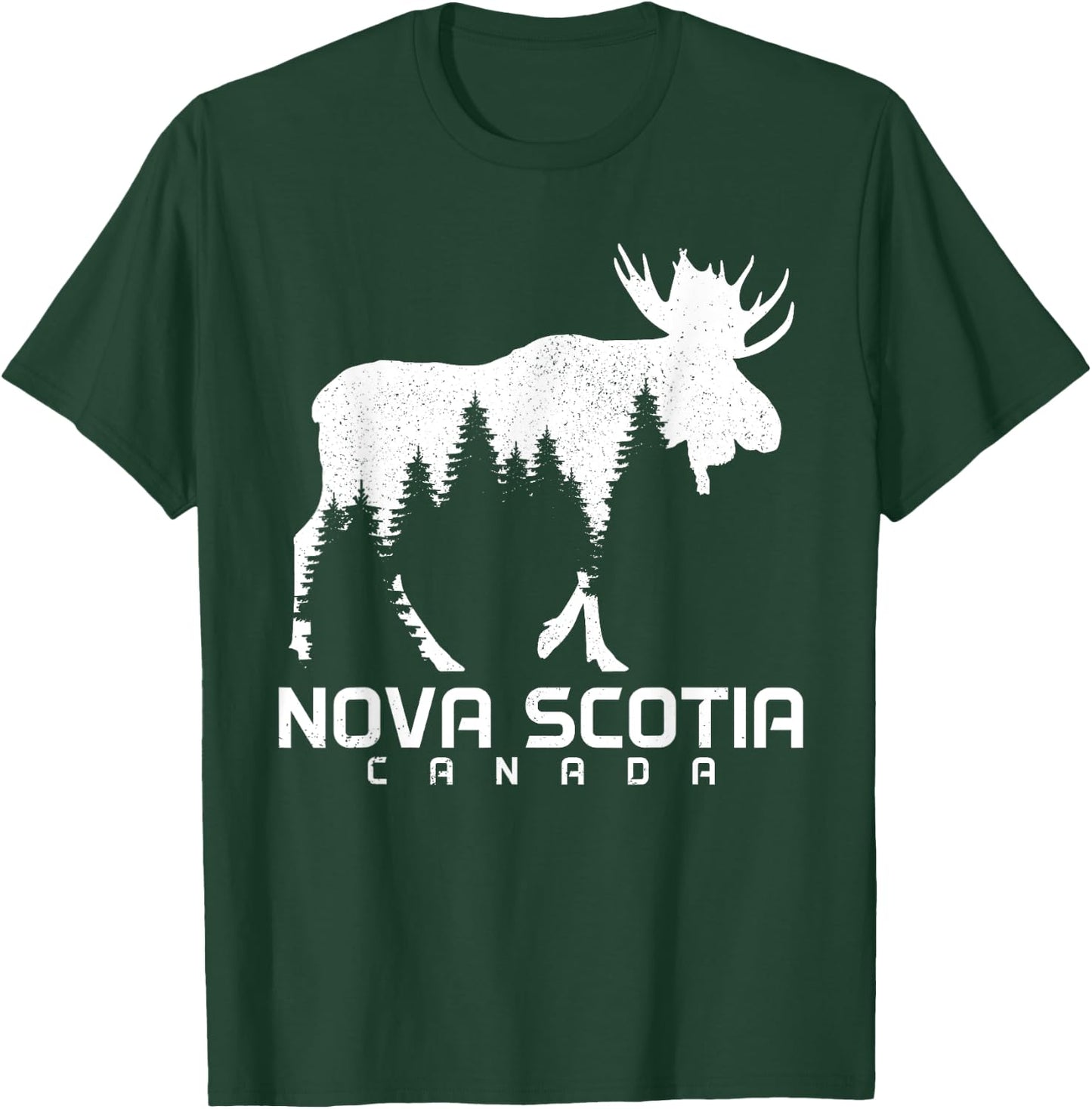 Nova Scotia Canada Vintage Pride Souvenir Moose Nature T-Shirt - T-Shirt | Forest
