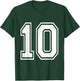 Number 10 Baseball Football Soccer Numbered Jersey T-Shirt - T-Shirt | Forest