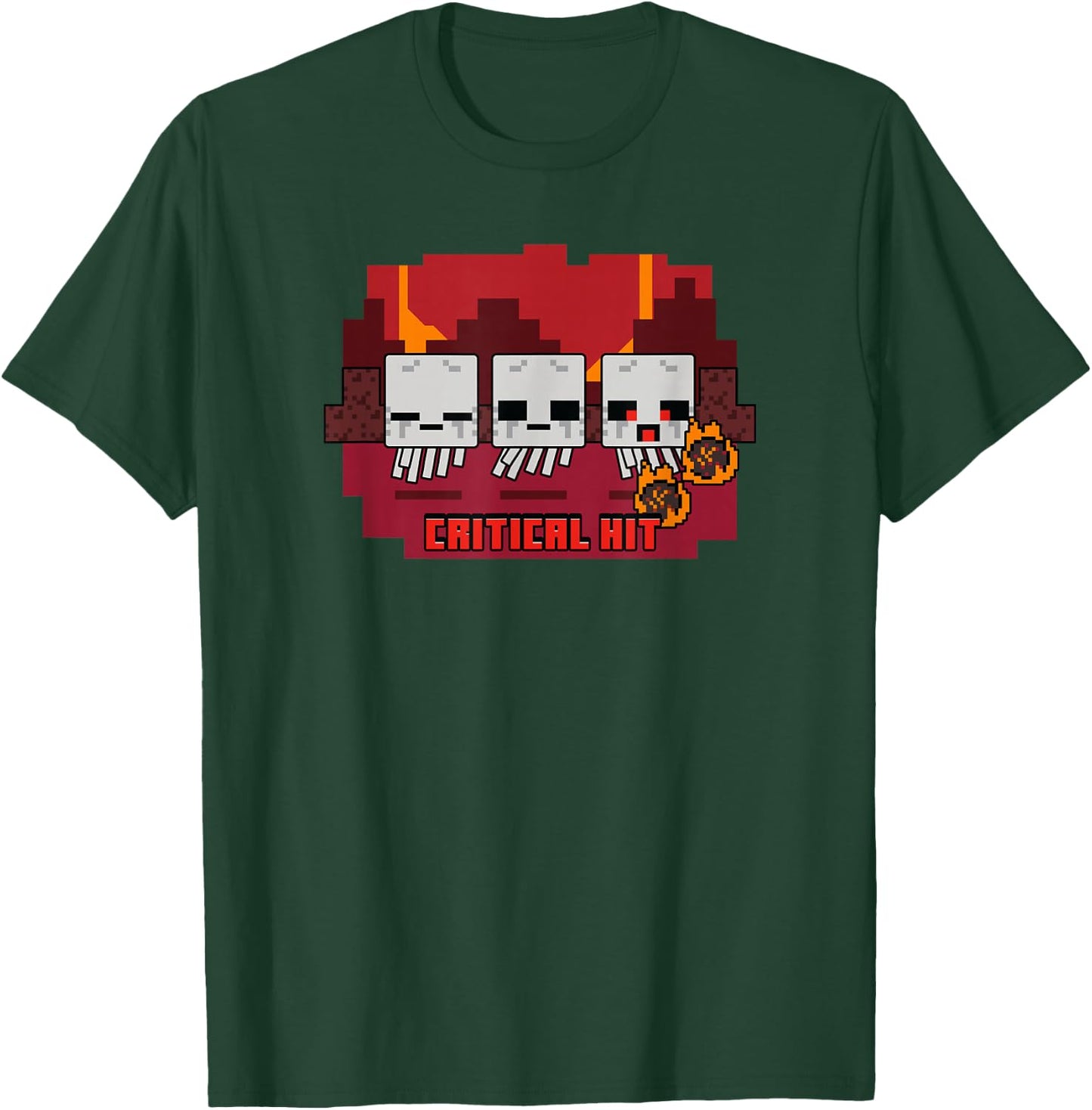 Minecraft Ghast Trio Critical Hit Panel T-Shirt - T-Shirt | Forest
