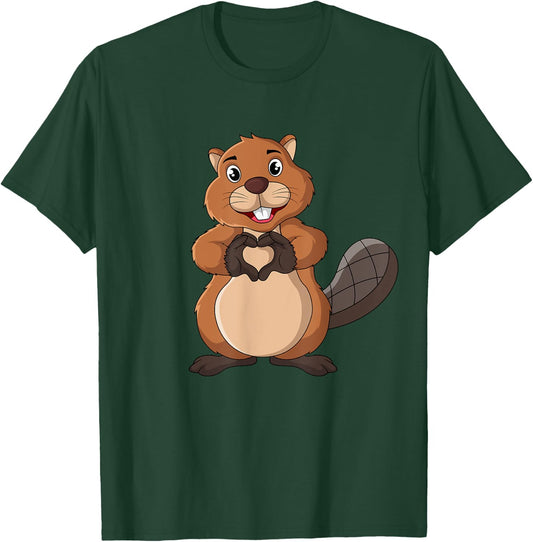 Beaver Lover Kids Girl Women T-Shirt - T-Shirt | Forest