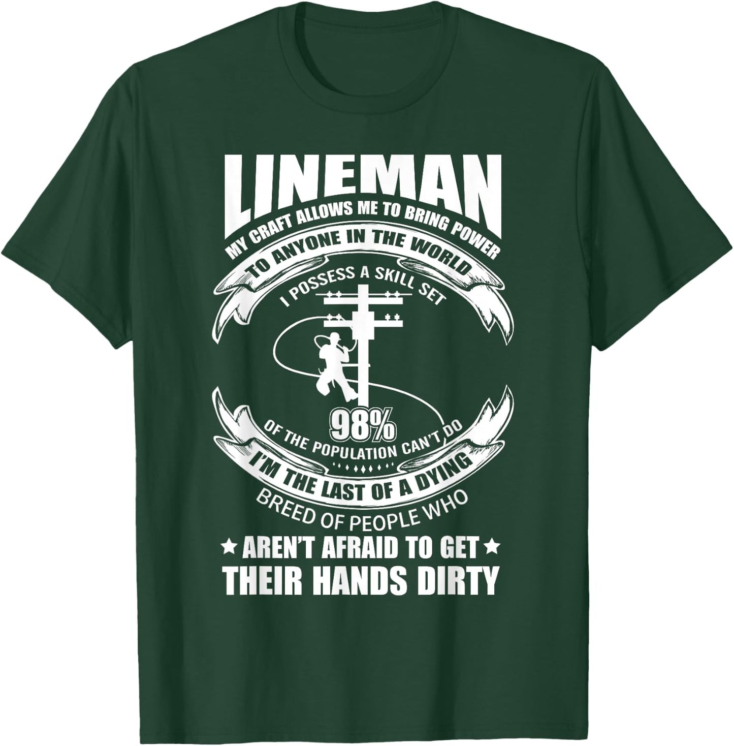 Power Lineman Electric My Craft To Bring Power Skill Set T-Shirt - T-Shirt | Forest