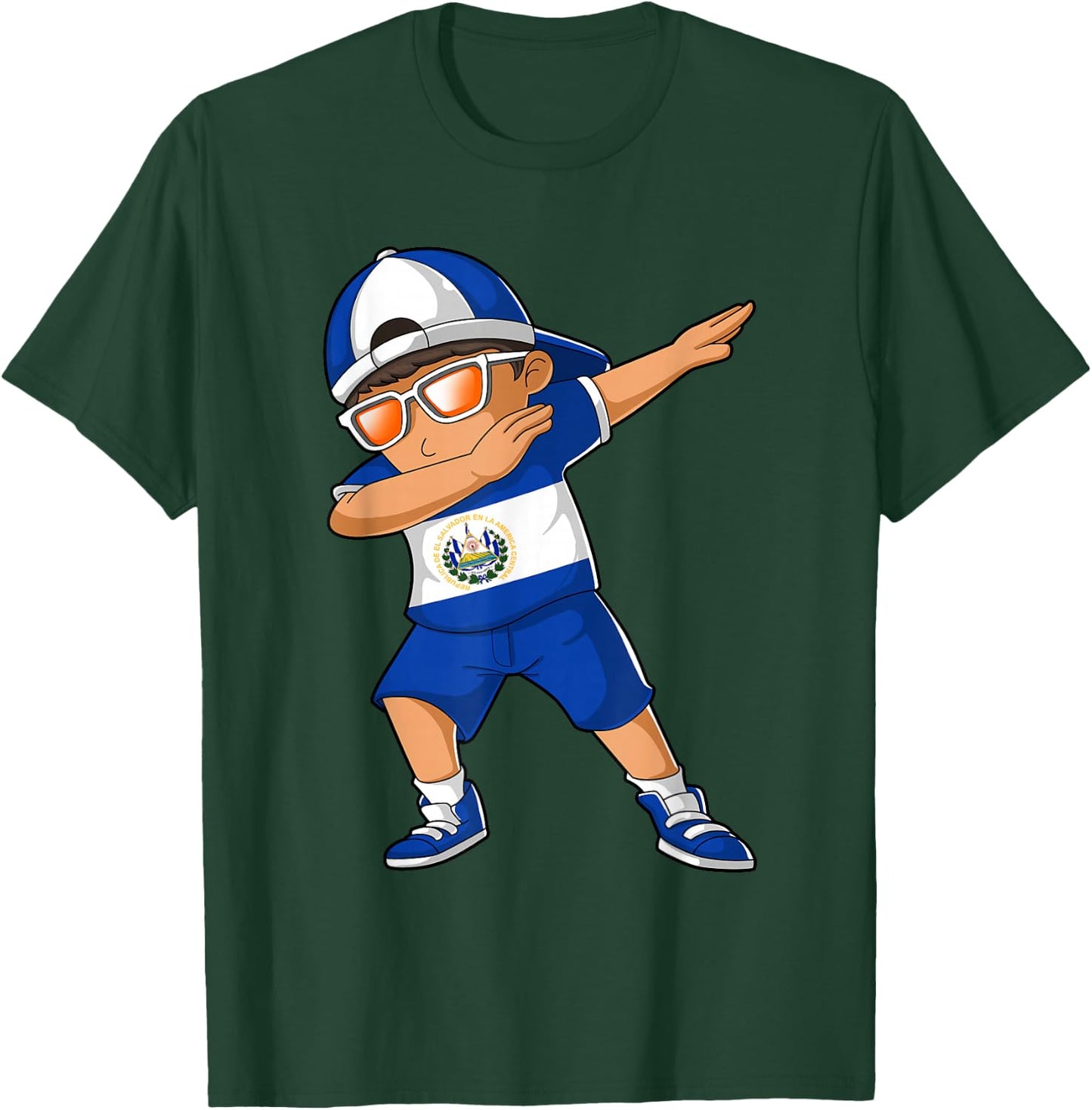 Salvadoran Boy El Salvador Kid Patriotism Roots Heritage T-Shirt - T-Shirt | Forest