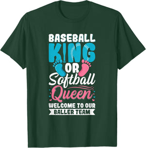 Baseball Gender Reveal Party Design for a Baseball Player T-Shirt - T-Shirt | Forest