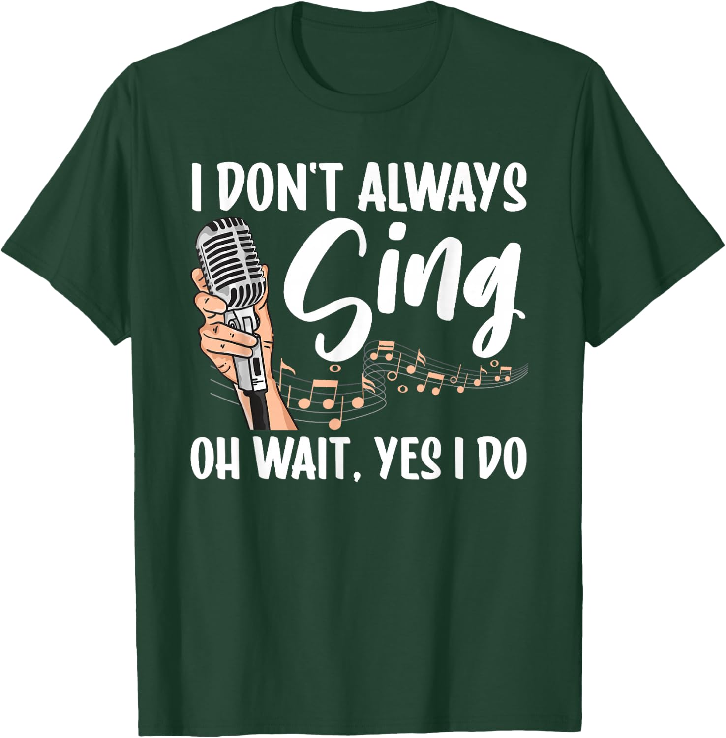 Funny Singer Women Karaoke Microphone Singing Lovers T-Shirt - T-Shirt | Forest