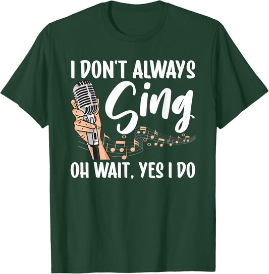 Funny Singer Women Karaoke Microphone Singing Lovers T-Shirt - T-Shirt | Forest