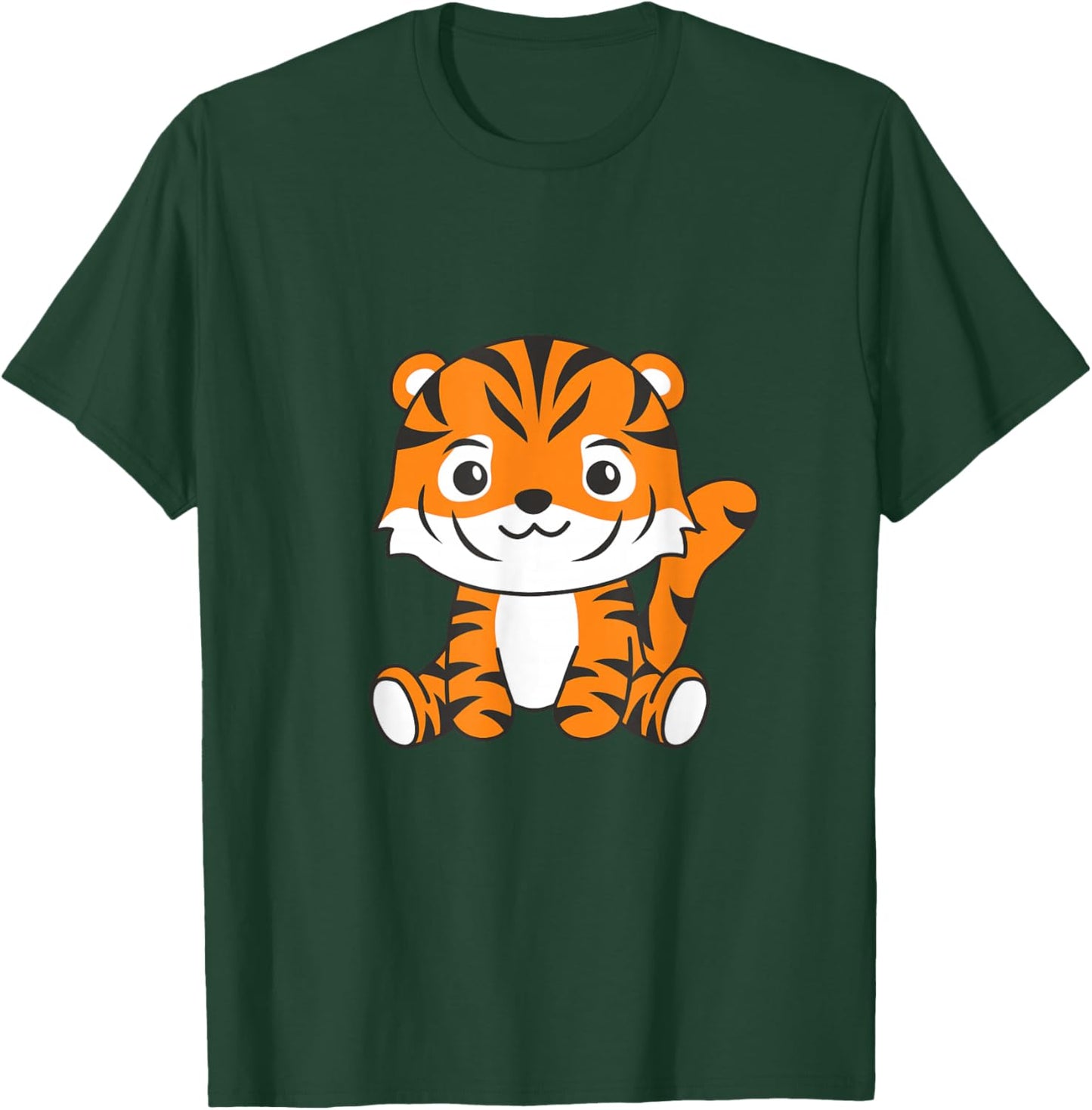 Tiger cute animals for children, manga tiger T-Shirt - T-Shirt | Forest