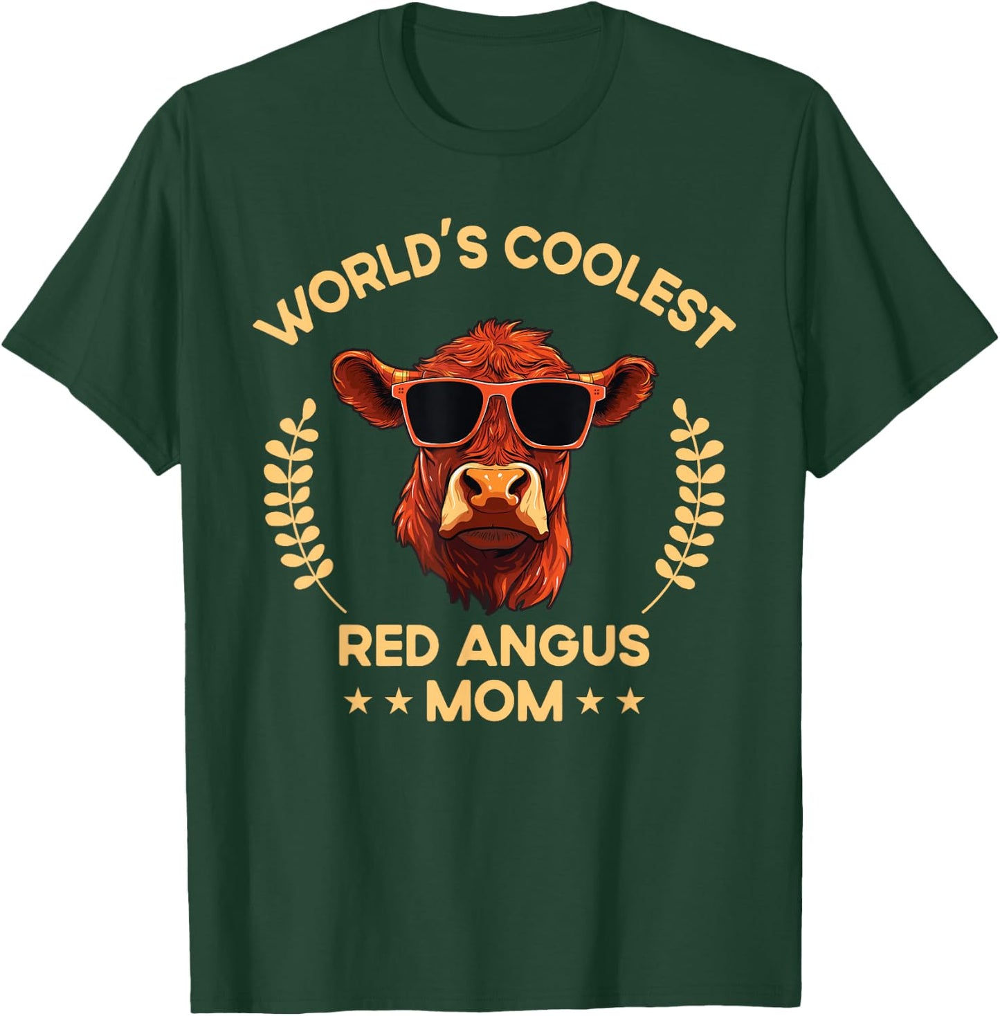 World's Coolest Cow Mom Mama - Women Farmer Red Angus T-Shirt - T-Shirt | Forest