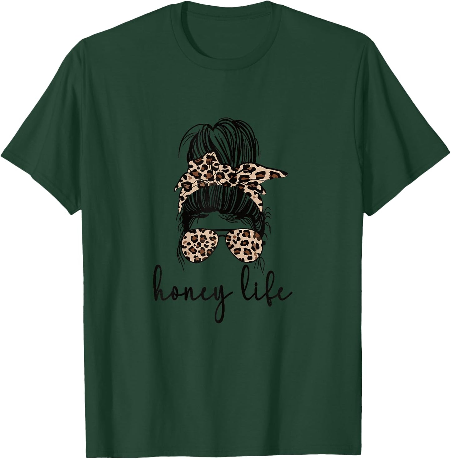 Honey Life Grandma Messy Bun Honey Grandmother T-Shirt - T-Shirt | Forest