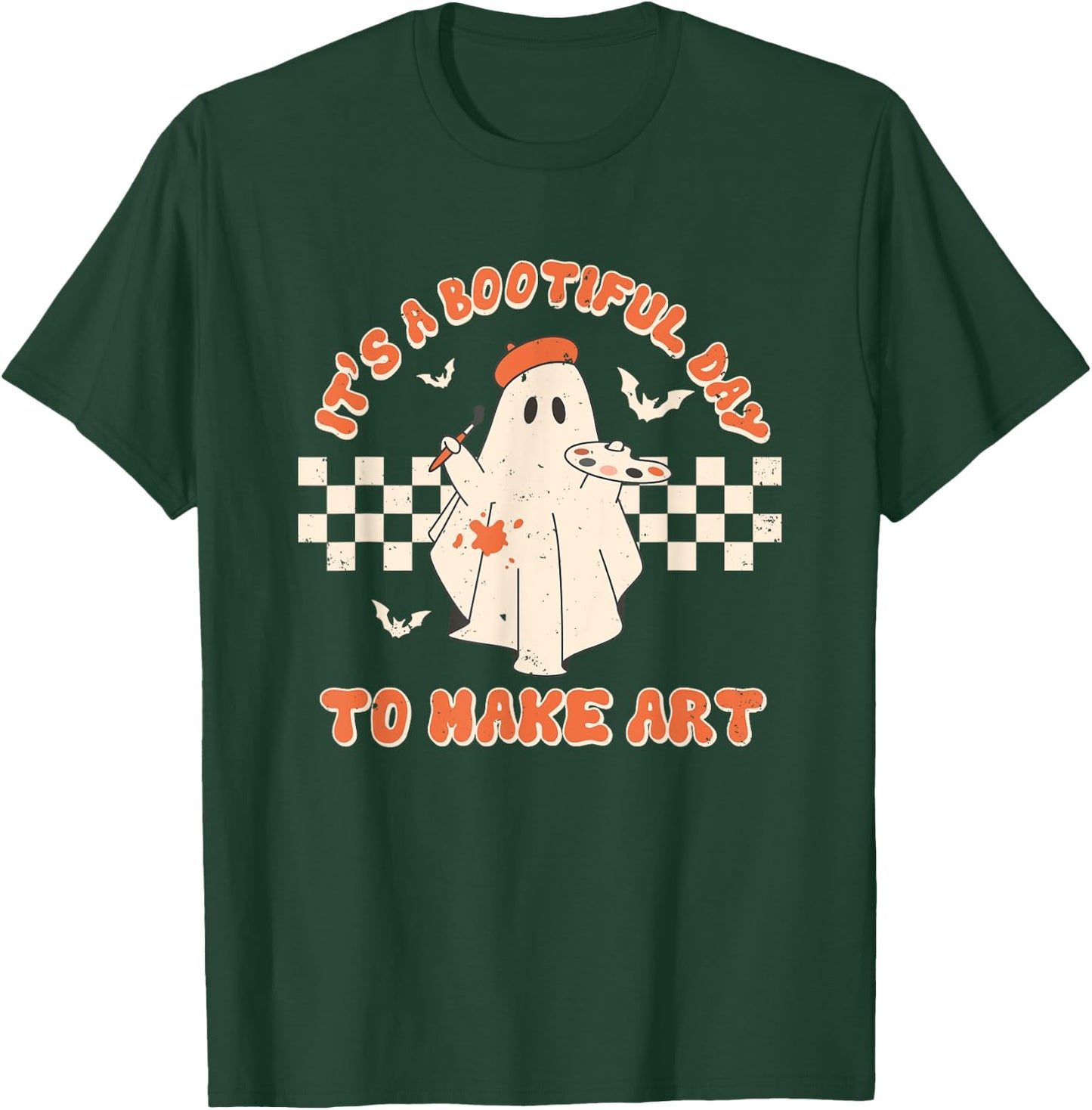 It's A Bootiful Day To Make Art Halloween Art Teacher T-Shirt - T-Shirt | Forest