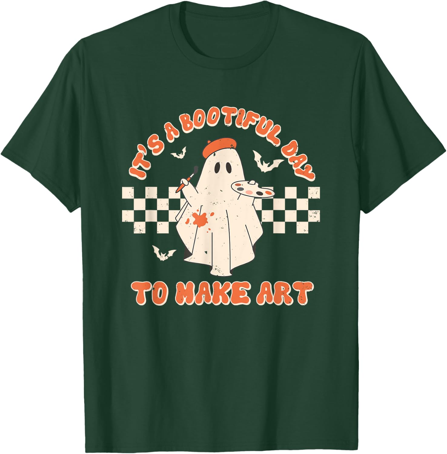 It's A Bootiful Day To Make Art Halloween Art Teacher T-Shirt - T-Shirt | Forest