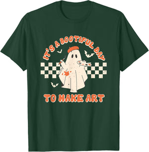 It's A Bootiful Day To Make Art Halloween Art Teacher T-Shirt - T-Shirt | Forest
