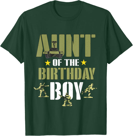 Aunt of The Birthday Boy Shirt Army Camouflage Aunt 1st T-Shirt - T-Shirt | Forest