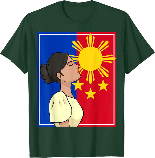 Philippines Pinay Filipina Filipiniana Filipino Flag Woman T-Shirt - T-Shirt | Forest