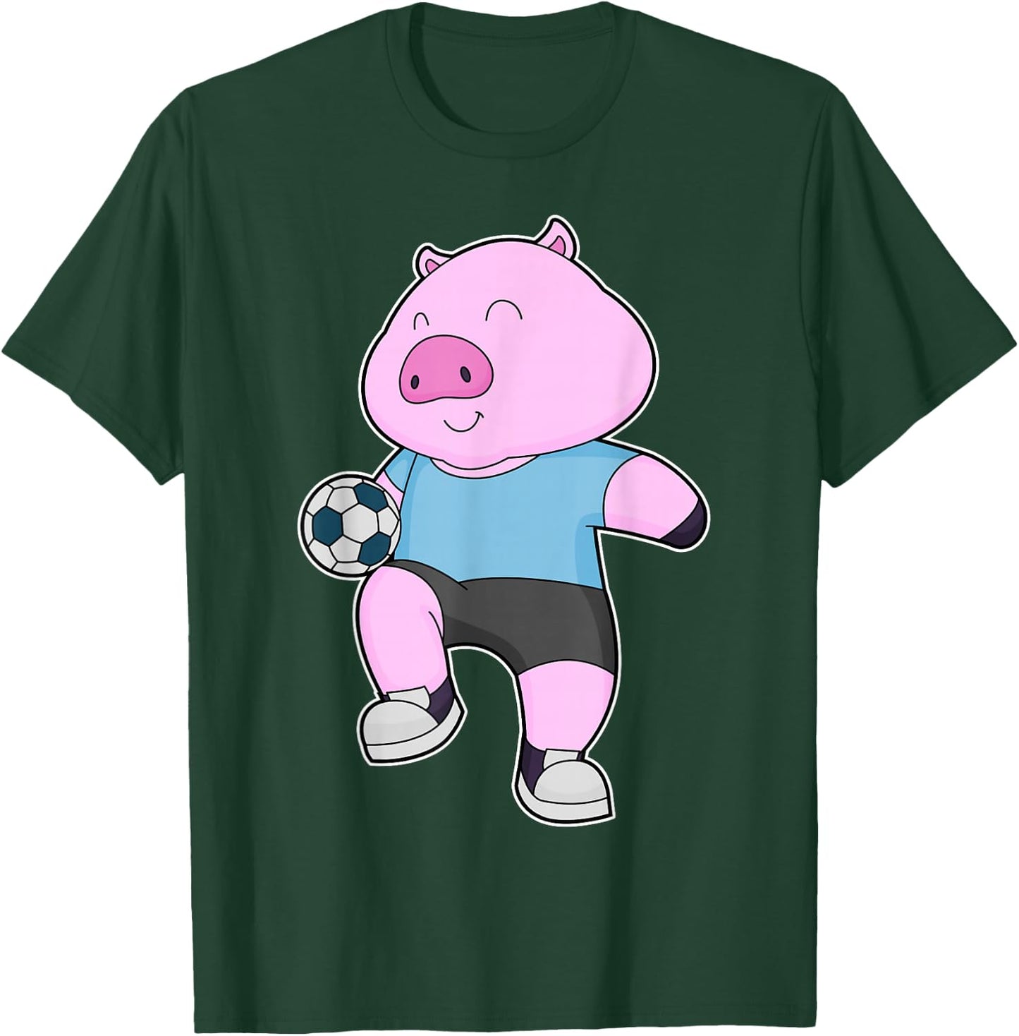 Pig Soccer player Soccer Sports T-Shirt - T-Shirt | Forest