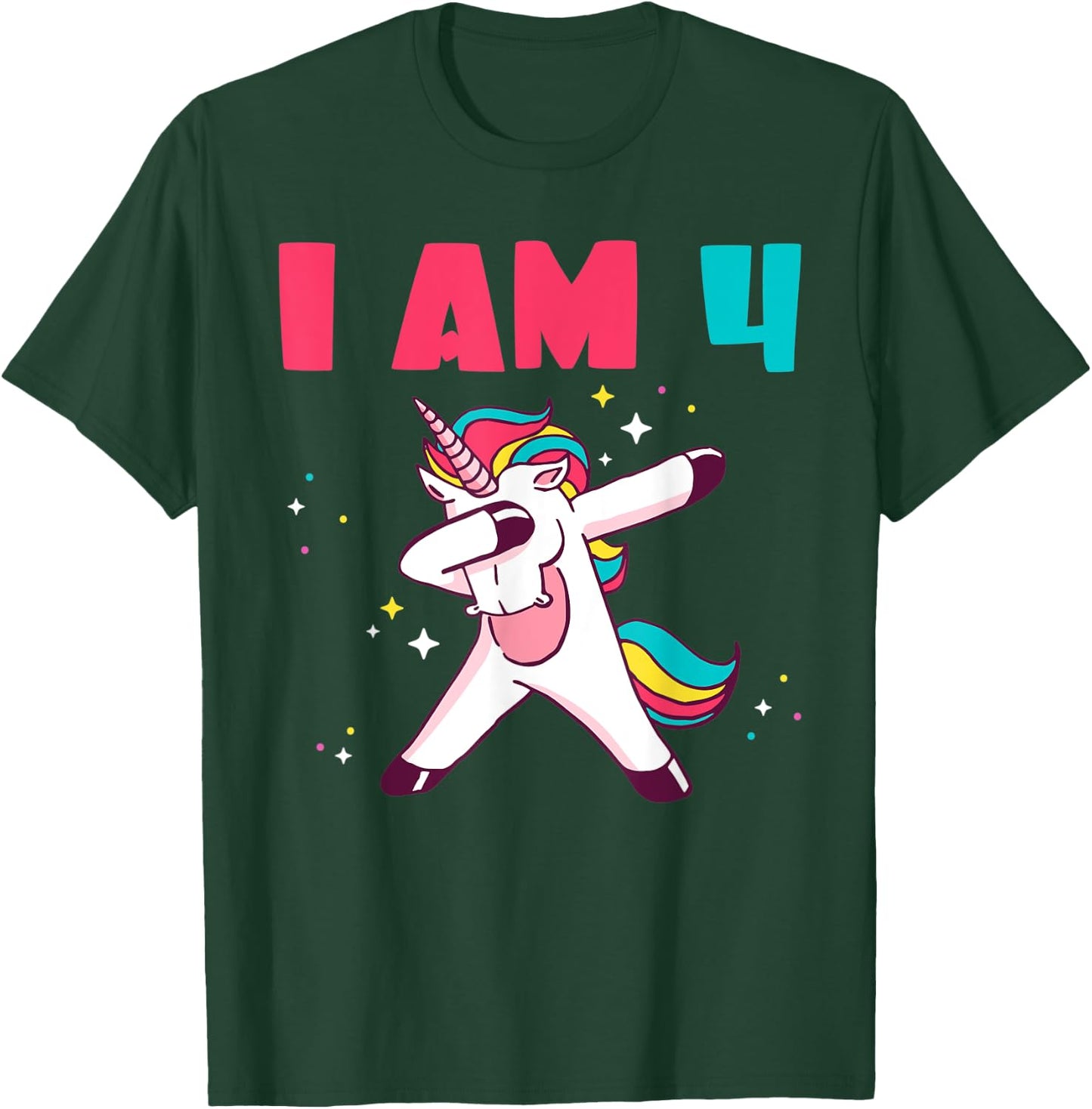 I am 4 Years Magical Unicorn T-Shirt - T-Shirt | Forest