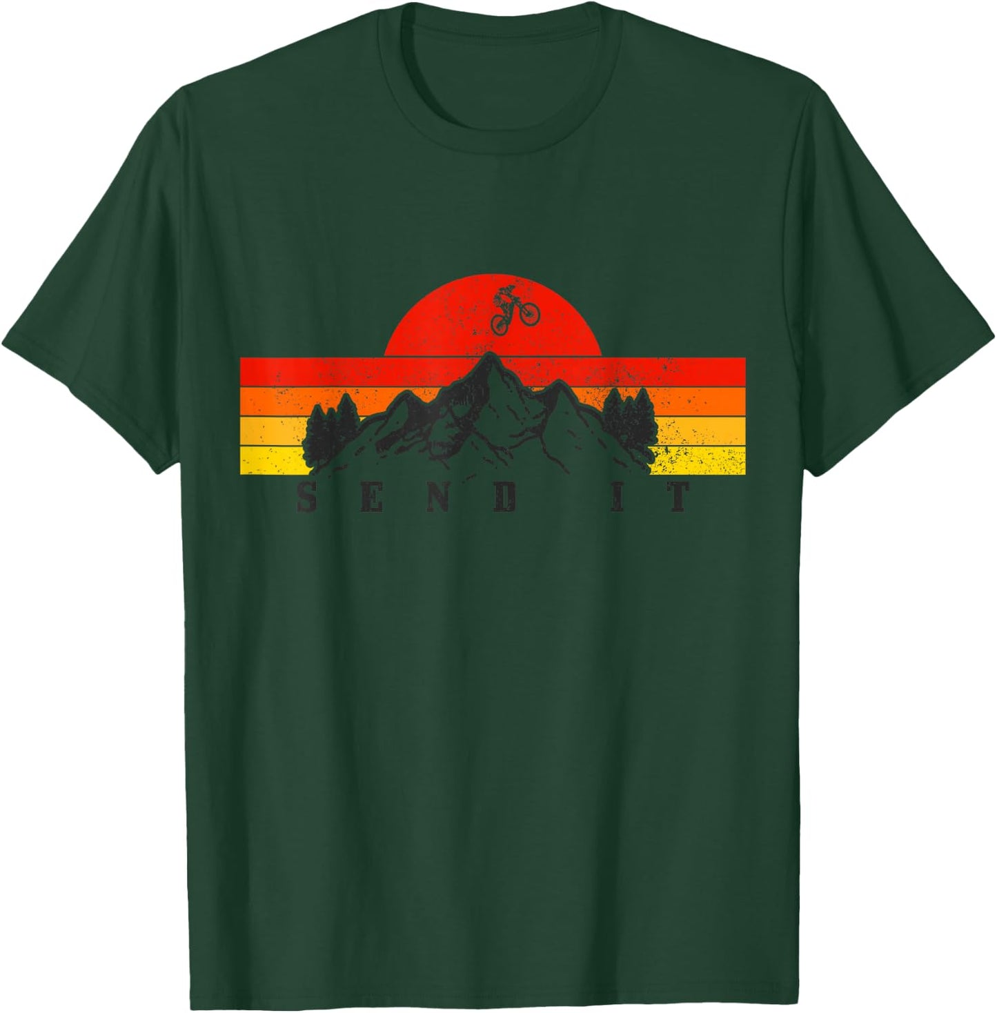 Mountain Bike Send It Vintage MTB Mountain Biker T-Shirt - T-Shirt | Forest