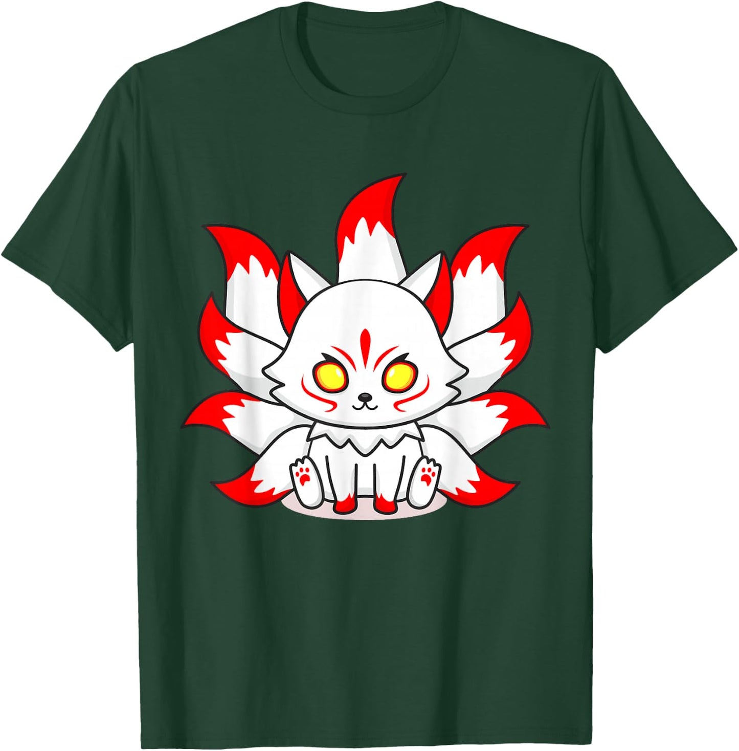 Kitsune Mask Nine-Tailed Fox Esport Logo T-Shirt - T-Shirt | Forest