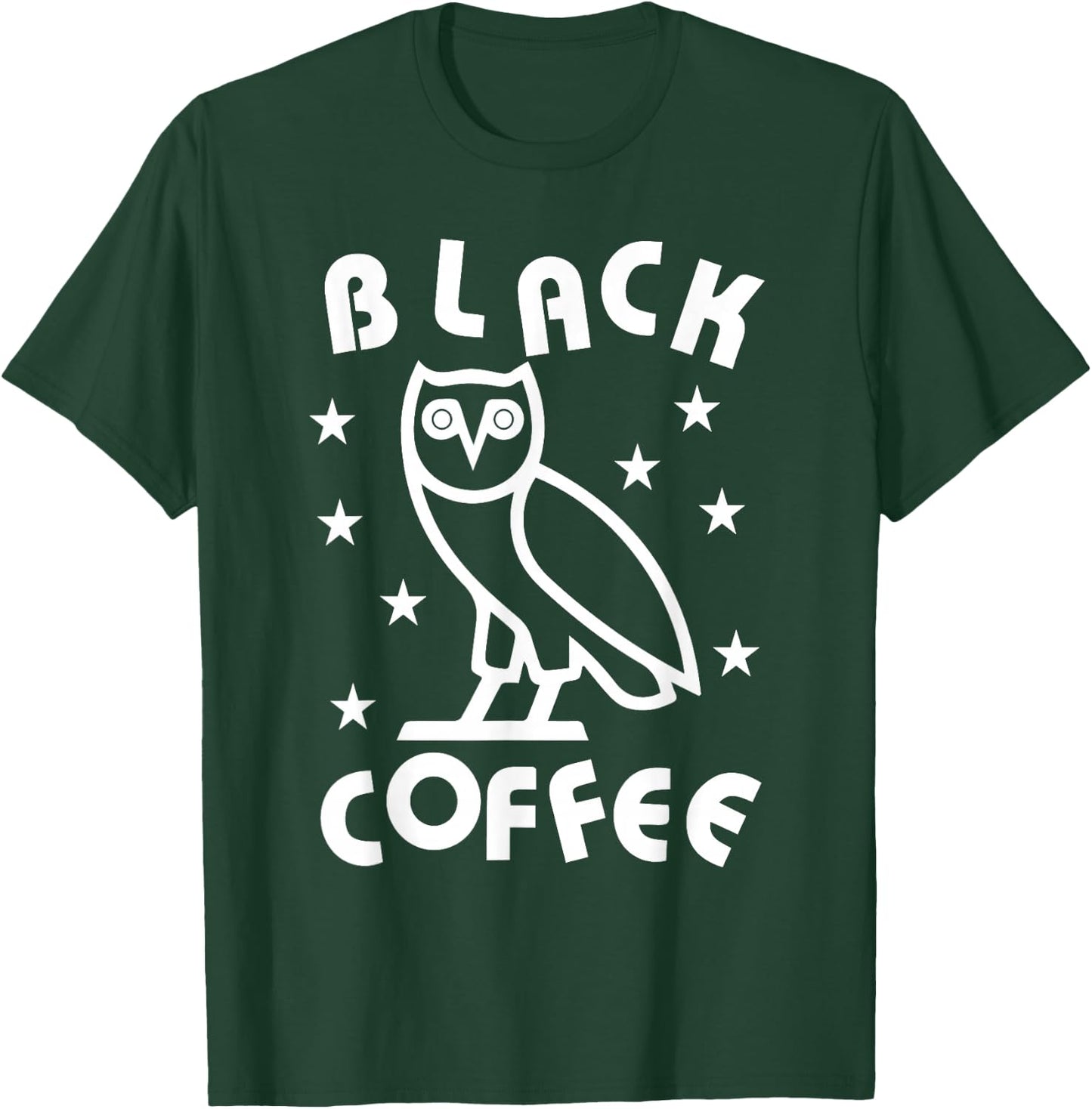 DazzleUpBoutique Black Coffee Owl City - Women's -Adults Regular Fit Cotton Blend Short Sleeve Modern Music Themed - Small T-Shirt - T-Shirt | Forest
