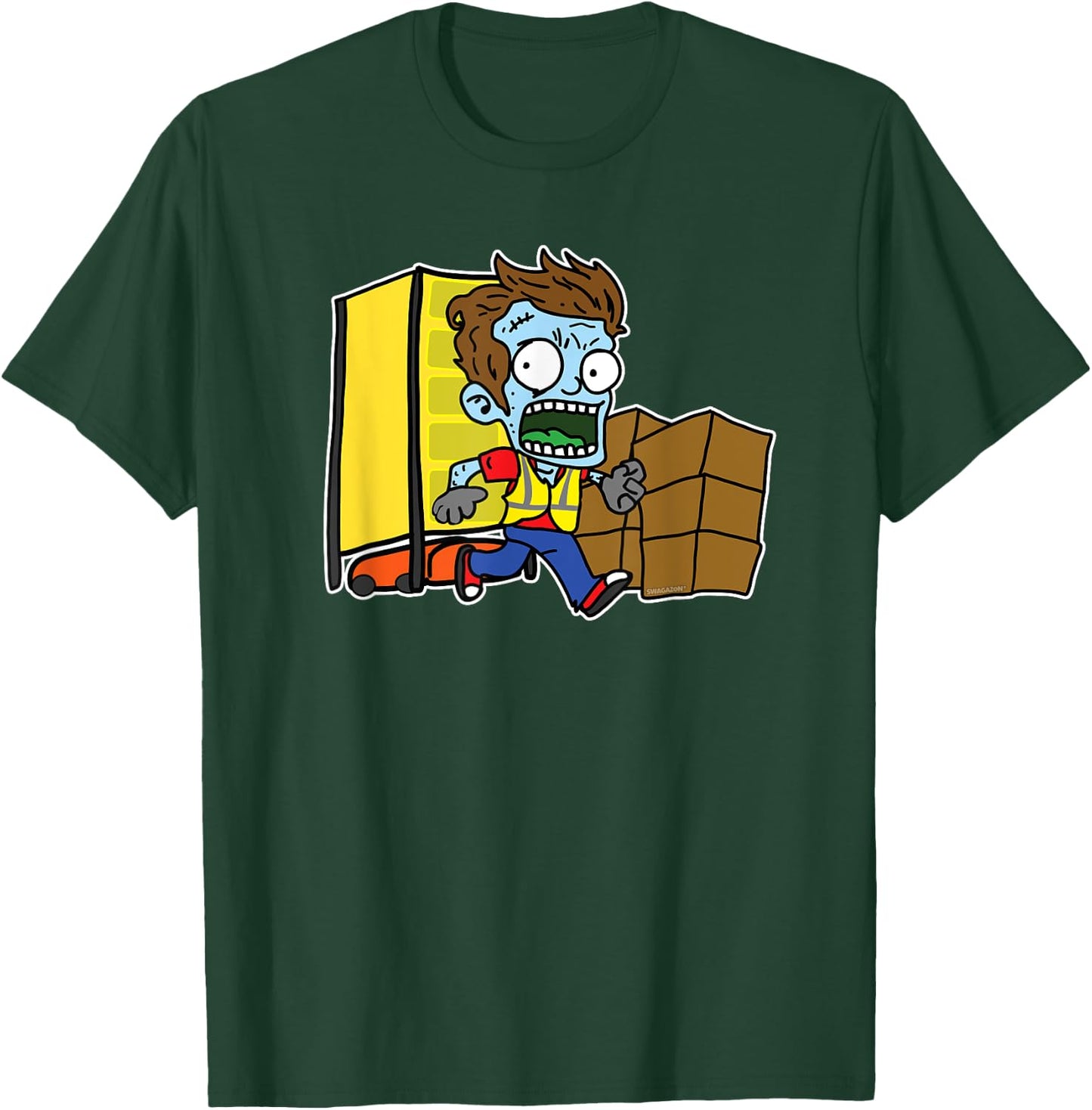 AmaZombie x Swagazon Coworker Associate Zombie Running T-Shirt - T-Shirt | Forest