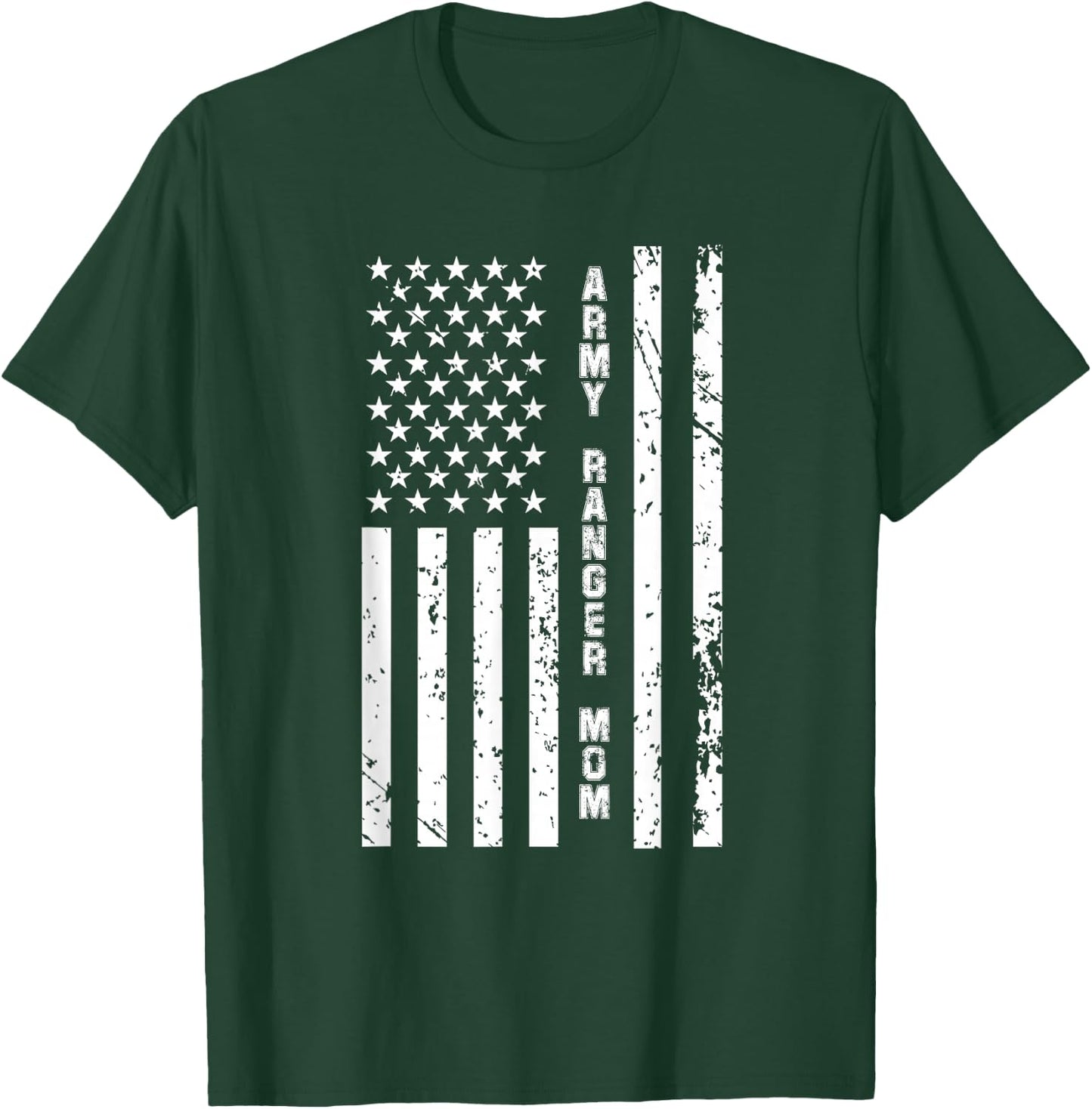 Army Ranger Mom United States Patriotic American Flag T-Shirt - T-Shirt | Forest