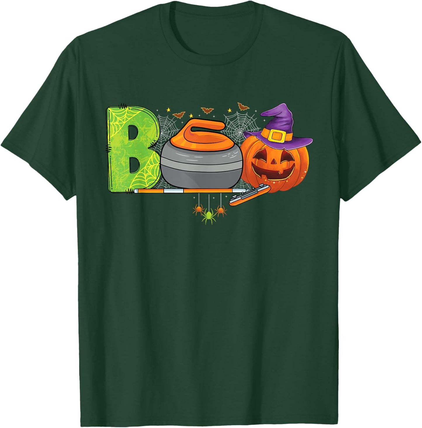 Boo Curling Player ice Sports Curling Halloween costume T-Shirt - T-Shirt | Forest