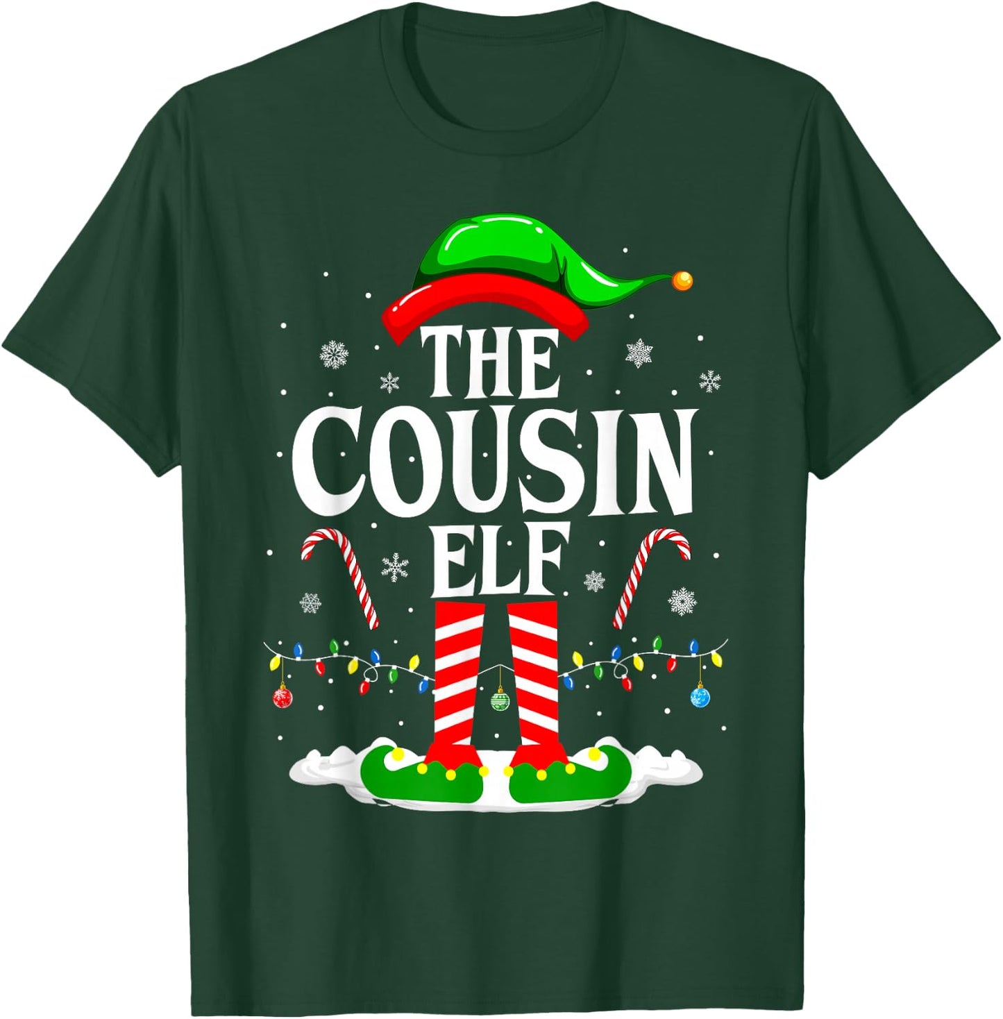 The Cousin Elf Funny Xmas Elf Matching Family Christmas T-Shirt - T-Shirt | Forest