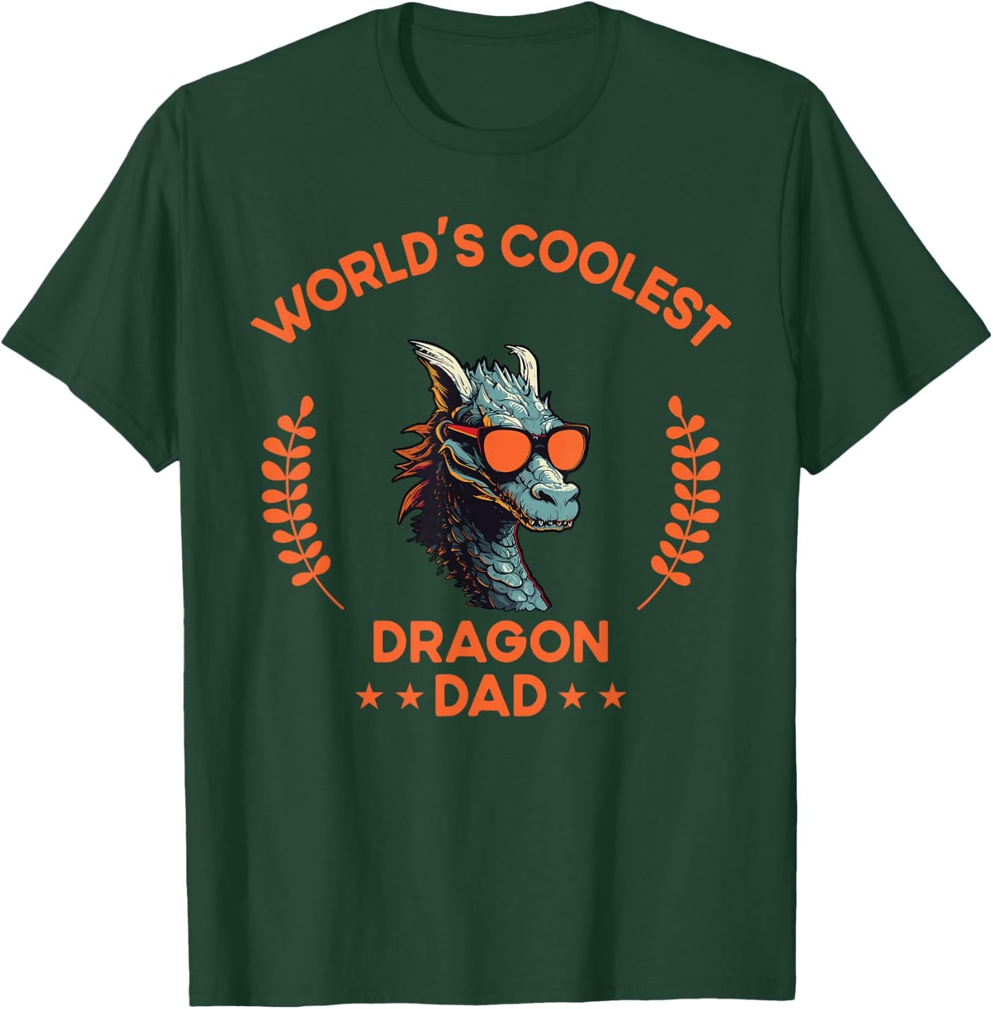 World's Coolest Dad Papa - Men Father Funny Dragon T-Shirt - T-Shirt | Forest