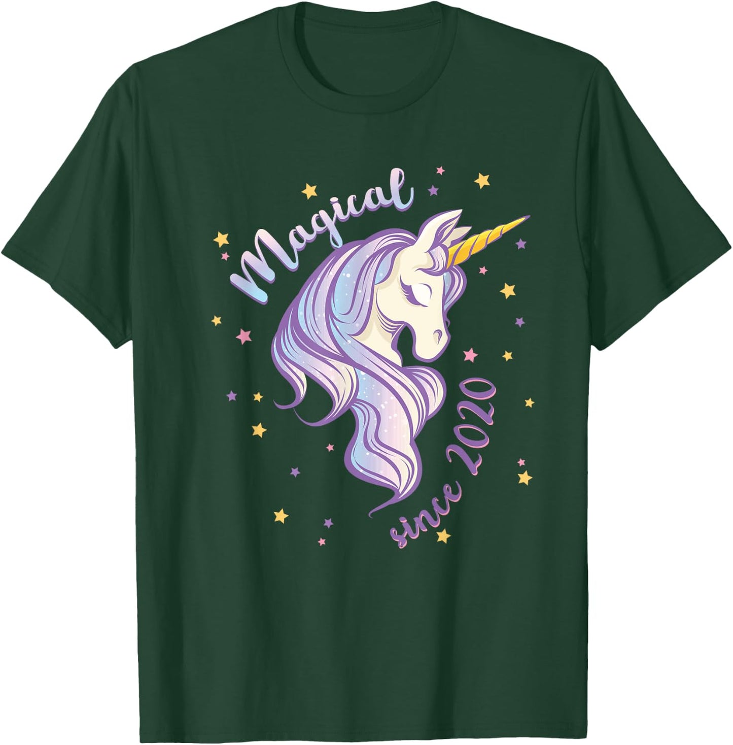 Unicorn Magical Since 2020 2nd Birthday T-Shirt - T-Shirt | Forest