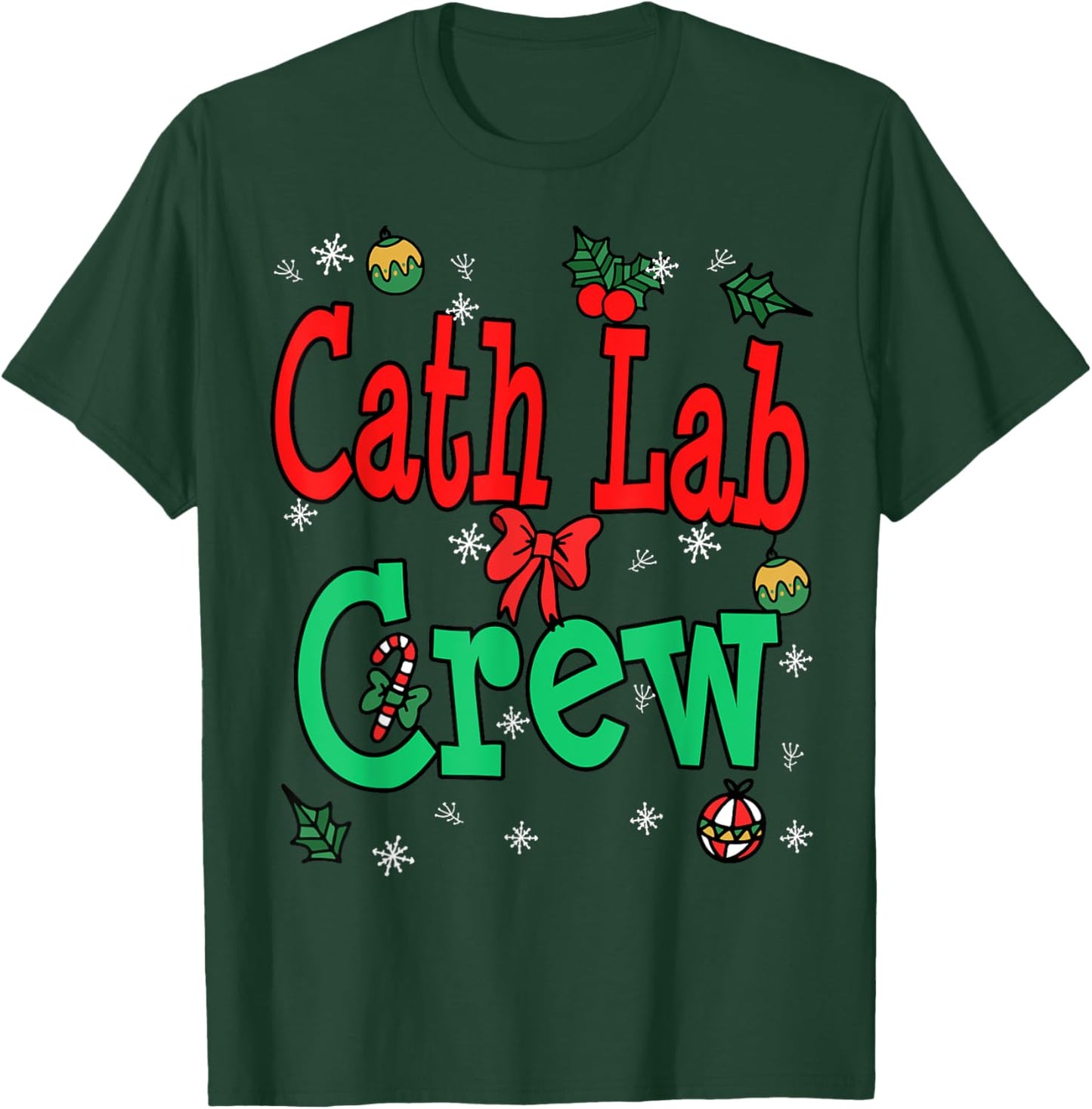 Cath Lab Tech Christmas Crew Laboratory Technician T-Shirt - T-Shirt | Forest