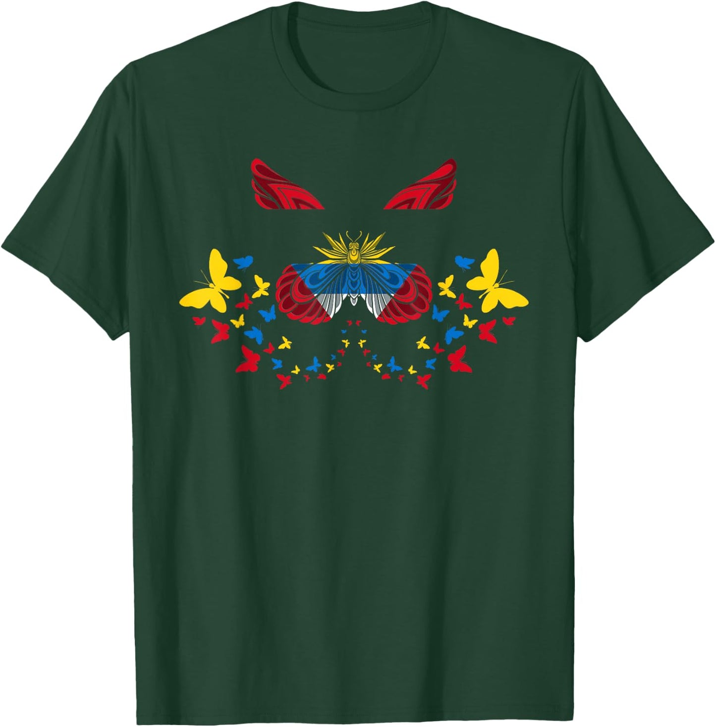 Antigua And Barbuda Flag Antiguan Butterflies T-Shirt - T-Shirt | Forest