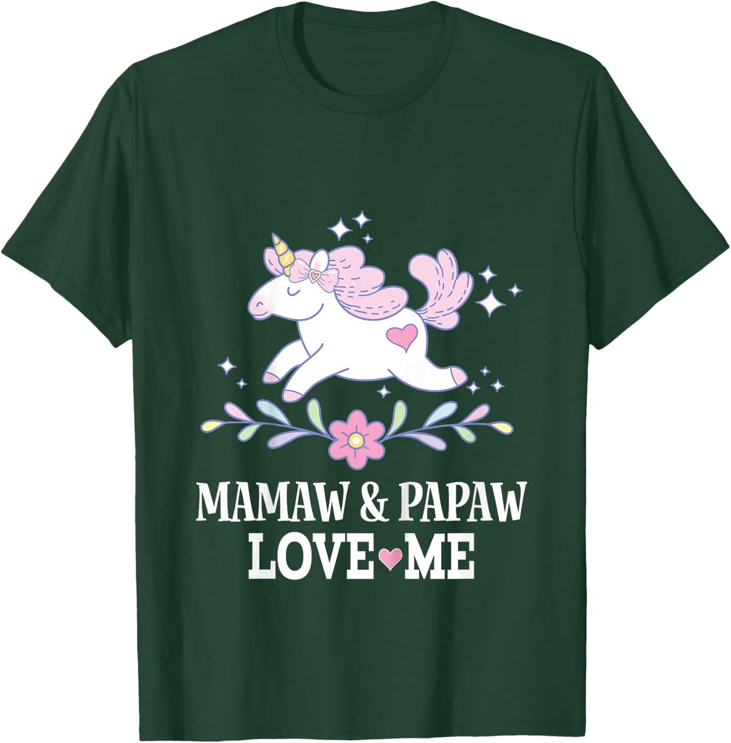 Mamaw and Papaw Love Me Granddaughter Unicorn T-Shirt - T-Shirt | Forest