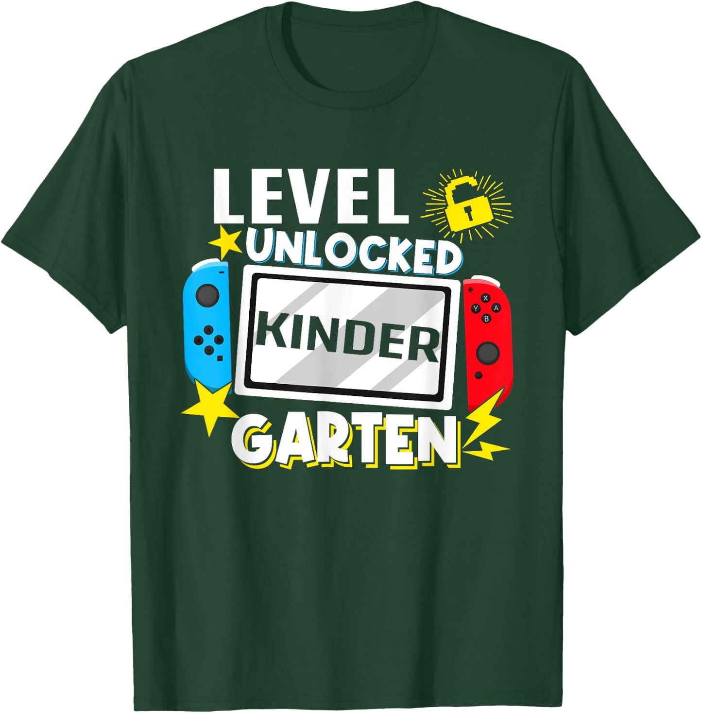 First Day Of Kindergarten Level Unlocked Game Back To School T-Shirt - T-Shirt | Forest
