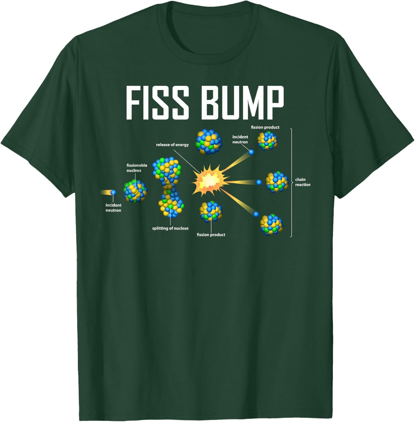 Fiss Bump Funny Nuclear Engineer Nuclear Power Plant T-Shirt - T-Shirt | Forest