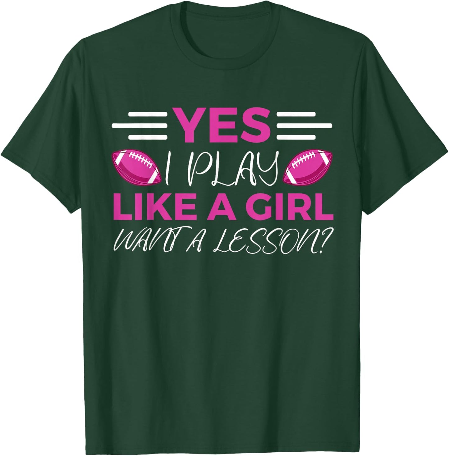 Funny Flag Football Girl T-Shirt - T-Shirt | Forest