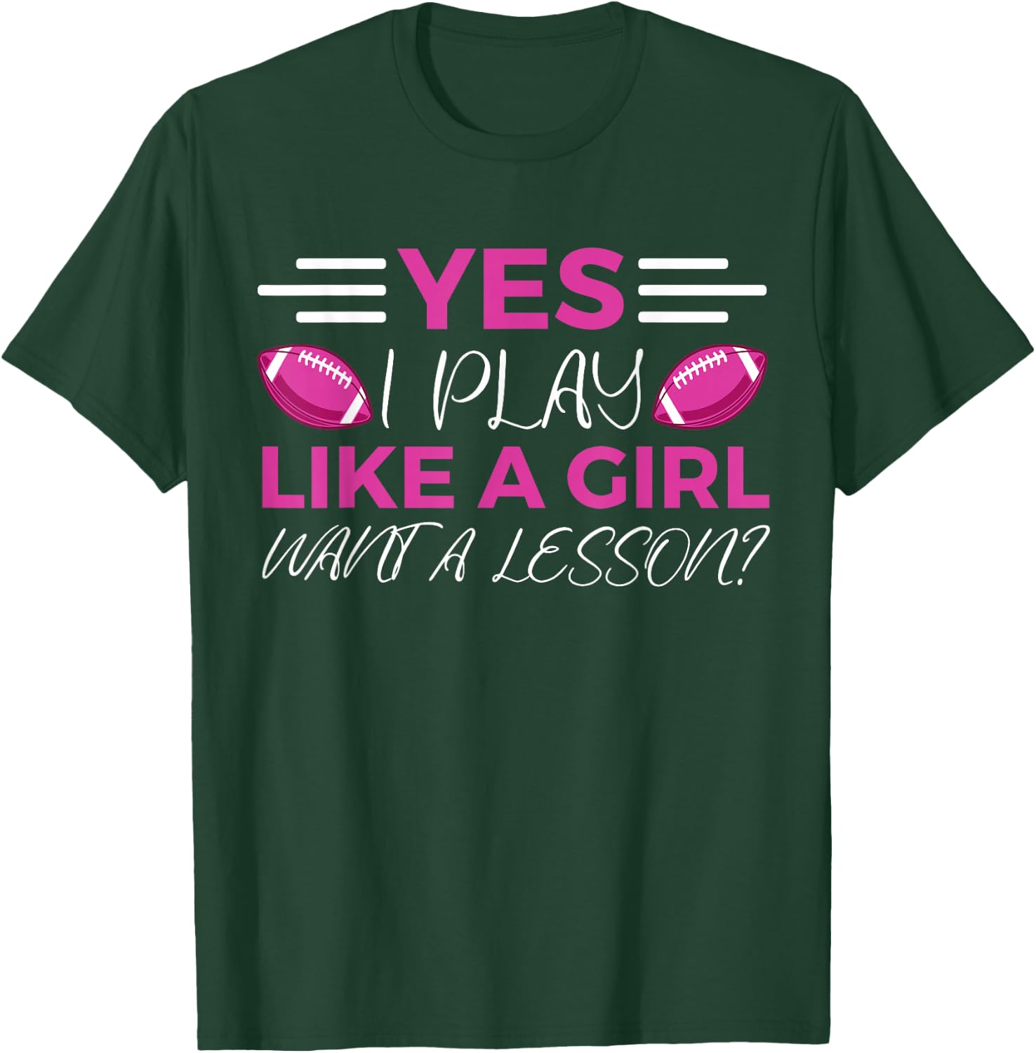 Funny Flag Football Girl T-Shirt - T-Shirt | Forest