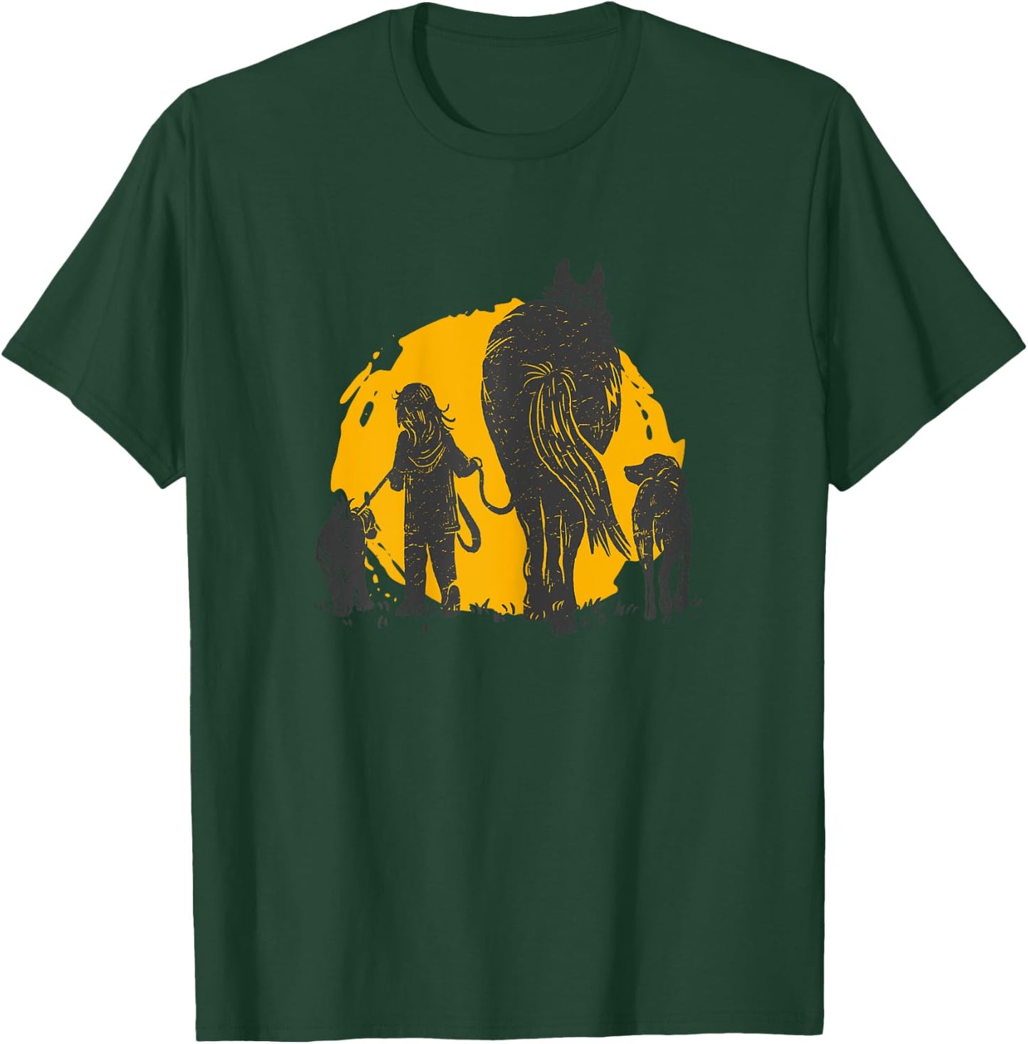 Horseback Riding Equestrian Horse Girl T-Shirt - T-Shirt | Forest