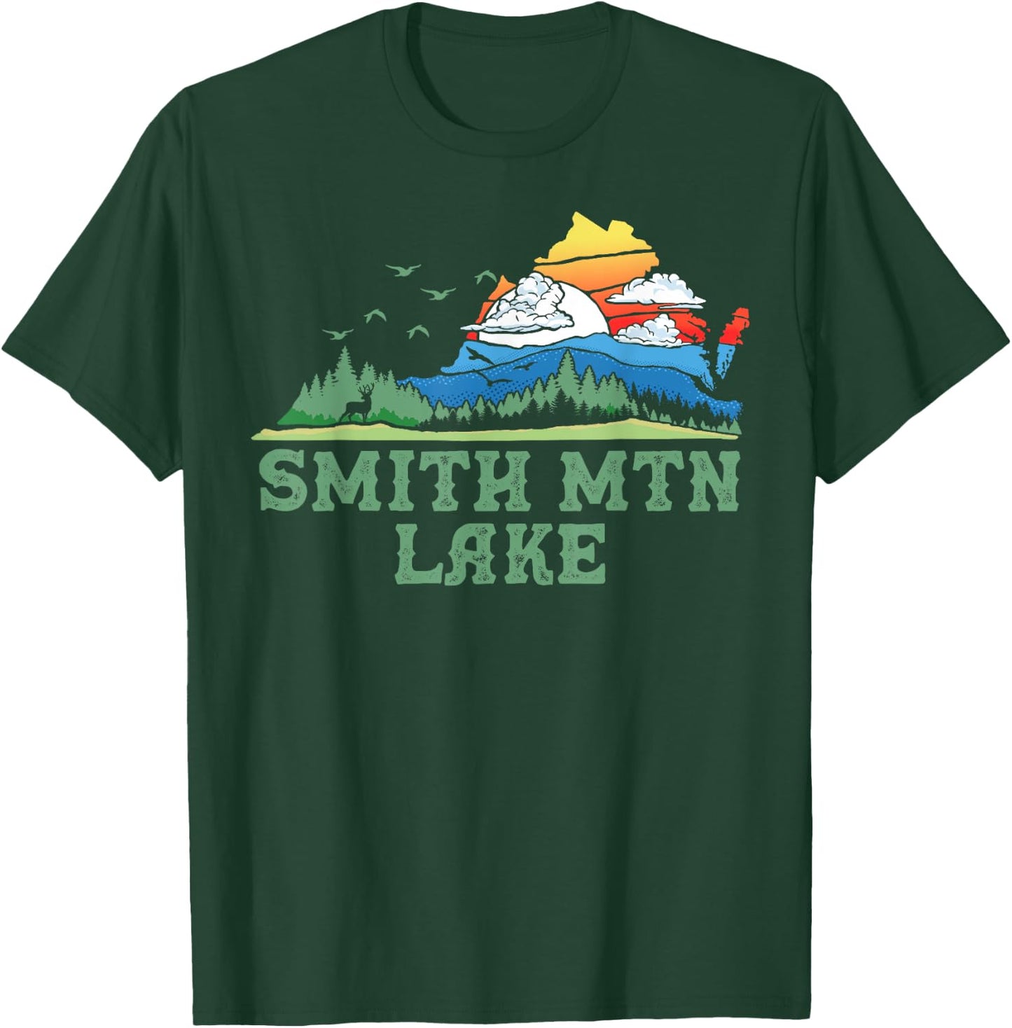 Smith Mountain Lake Virginia Franklin County Outdoors T-Shirt - T-Shirt | Forest